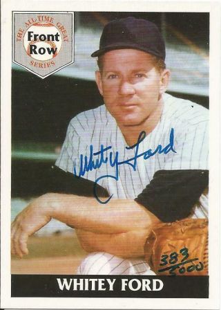 1992 Front Row Whitey Ford Authentic Signed Autograph