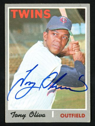 Tony Oliva Autographed Signed 1970 Topps Card 510 Minnesota Twins 151971