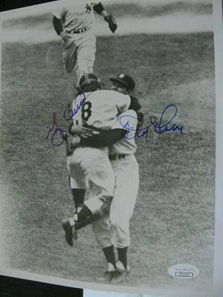 Yogi Berra/don Larsen Autographed 8x10 Photo (b/w) Jsa Yankees
