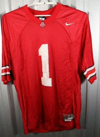 Nike Ohio State Mens Mesh Jersey Size L Buckeyes College Football Red 1 Sewn