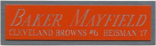 Baker Mayfield Browns Nameplate Autographed Signed Helmet - Jersey - Football - Photo