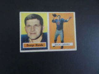 1957 Topps George Blanda Bears Football Card 31 Vg/ex Bv $40.  00 1488