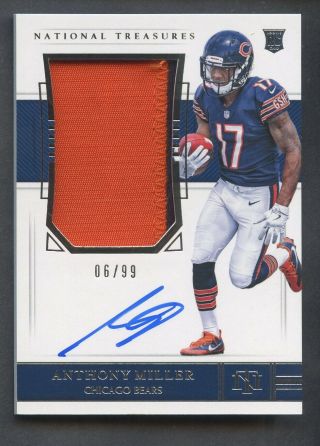 2018 National Treasures Anthony Miller Bears Rpa Rc Rookie Patch Auto /99