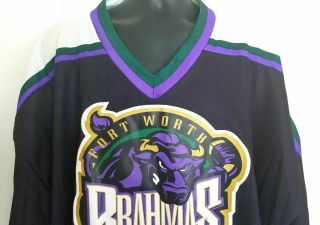 Fort Worth Brahmas Hockey Jersey Xxl 2xl Chl Black White Ft.  Worth