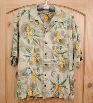 Authentic Mlb Merchandise Chicago Cubs Green Hawaiian Aloha Shirt Size Xl