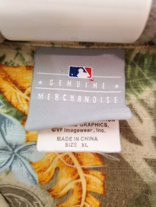 Authentic MLB Merchandise Chicago Cubs Green Hawaiian Aloha Shirt Size XL 3
