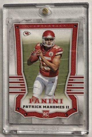 2017 Panini Patrick Mahomes Ii Rookie Card 104 In Ultra Pro Holder Chiefs