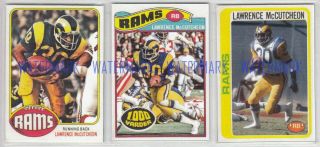 3 Lawrence Mccutcheon Los Angeles Rams 1976 1977 1978 Aceo Custom Cards,  Backs
