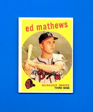 1959 Topps 450 Ed Eddie Mathews - Nm/mt - Braves - Combine