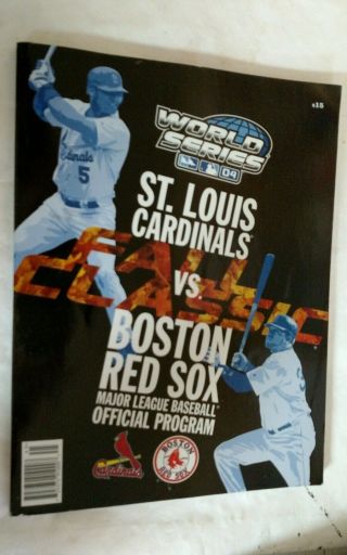 2004 World Series Game Day Program St.  Louis Cardinals Vs Boston Red Sox