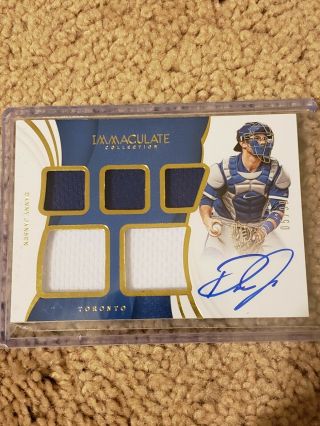2019 Panini Immaculate 5x Patch Jersey Auto Danny Jansen /99 Rc Blue Jays