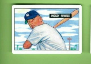 Mickey Mantle Porcelain Reprint 1951 Topps R & N China Co.  Yankees Ser D /1000