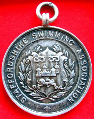 United Kingdom - Staffordshire Swimming Ass. ,  Polo Champ.  1925 Silver Fob Medal