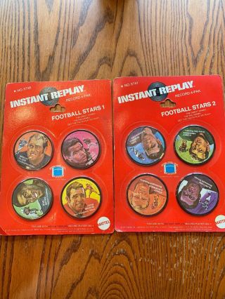 (2) 1971 Instant Replay Record 4 Pack Football Stars 1 No.  5738 Stars 2 No.  5741