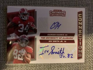 2019 Panini Contenders Draft Irv Smith Jr Damien Harris Connections Dual Auto Sp