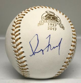 Greg Maddux Signed 2017 Gold Glove Award Baseball Autographed Jsa Cubs Hof