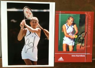 Anna Kournikova - Tennis Star,  Model - Hand Signed Autographed Color Photo Set