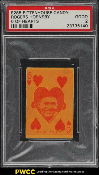 1933 E285 Rittenhouse Candy Rogers Hornsby 6 Of Hearts Psa 2 Gd (pwcc)