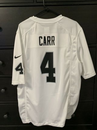 Derek Carr Oakland Raiders Authentic Nike Jersey Large L White