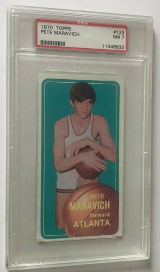 1970 Topps Basketball 123 Pete Maravich Rookie Card Rc Psa 7