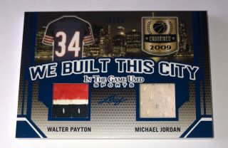 2019 Leaf Itg Game Michael Jordan Walter Payton Dual Jersey Patch D 8/25