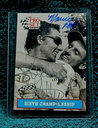 Pro Set Nascar Trading Card Autographed Hand Signed Richard And Maurice Petty