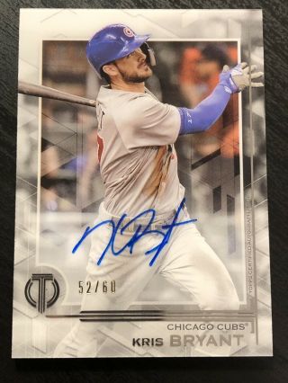 2019 Topps Tribute Kris Bryant On Card Autograph Chicago Cubs Auto /60