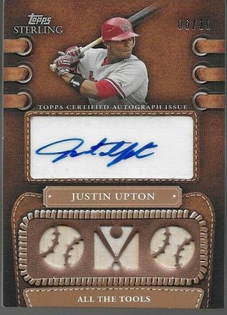 Justin Upton 2010 Topps Sterling Auto Relic Bat X3 D 06/10