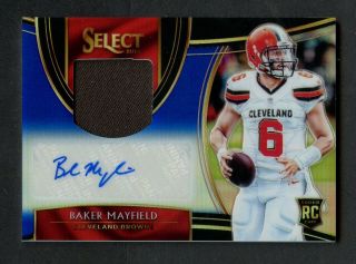 2018 Panini Prizm Select Baker Mayfield Rc Rookie Signed Auto Jersey 32/35
