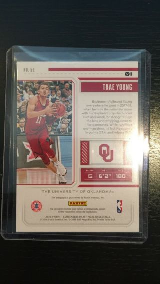 TRAE YOUNG 2018 - 19 CONTENDERS DRAFT TICKET ROOKIE AUTO /25 HAWKS ROOKIE 2