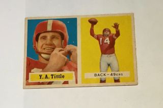 1957 Topps Football Card Y.  A.  Tittle 30