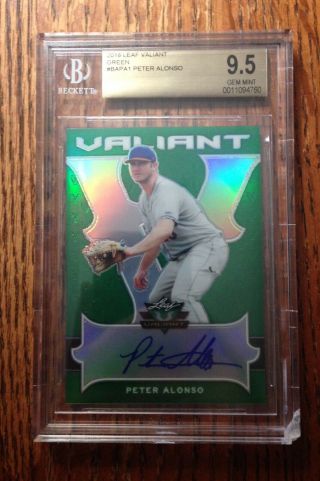 2018 Leaf Valiant Peter Alonso Bgs 9.  5 Gem Mt With 10 Auto 33/99 Ny Mets