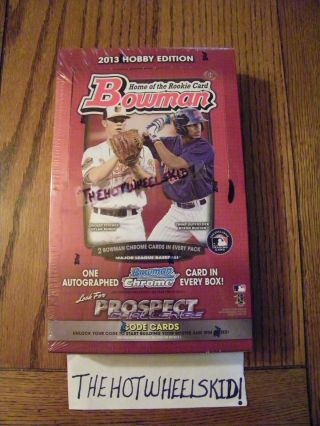 2013 Bowman Baseball Factory Hobby Box Fresh From Case