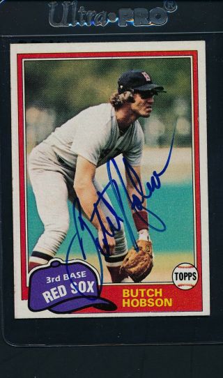 1981 Topps 595 Butch Hobson Red Sox Signed Auto 11672
