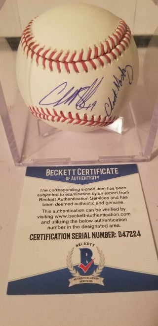 Charlie Blackmon Signed Baseball Omlb Beckett Sticker/card