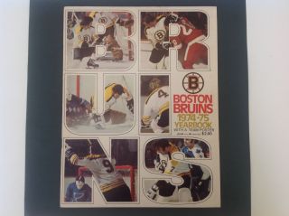 1974 - 75 Boston Bruins Yearbook Bobby Orr