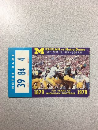 Michigan Vs.  Notre Dame 1979 Football Ticket Stub