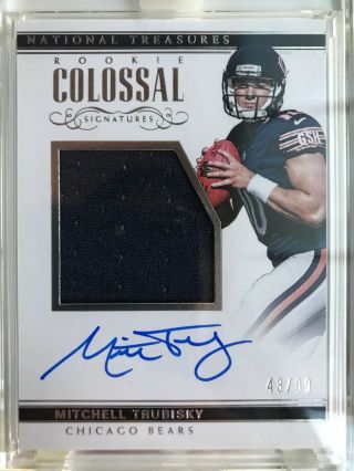 2017 National Treasures Colossal Mitchell Trubisky Rc Auto Patch 43/99 Bears