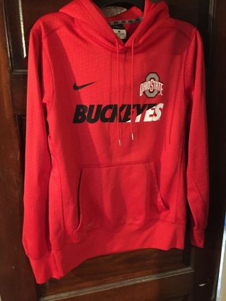 Ohio State Buckeyes Nike Therma - Fit Hoodie Red Black White Small