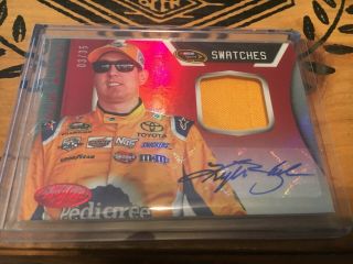 Kyle Busch Autograph Certified Swatches Memorabilia Card Nascar 03 / 35 Red