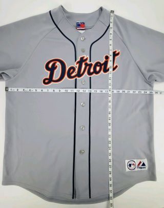 Detroit Tigers MLB baseball Gray Jersey Majestic Adult Size XL 8