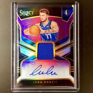 2018 - 19 Select Luka Doncic Rookie Jersey Auto Purple 11/99