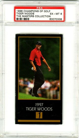 1997 - 1998 Tiger Woods Champions Rookie Rc Psa 6 Masters 97 - 98 Slam Ventures Golf