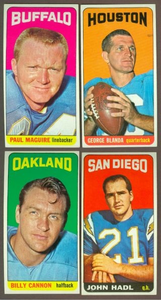 1965 Topps Football Starter Set (40 Cards) Ex,  To Nm.  Well Centered W/ 161 Hadl