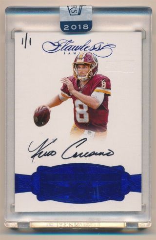 Kirk Cousins 2018 Panini Honors 2016 Flawless On Card Autograph Sp Auto 1/1