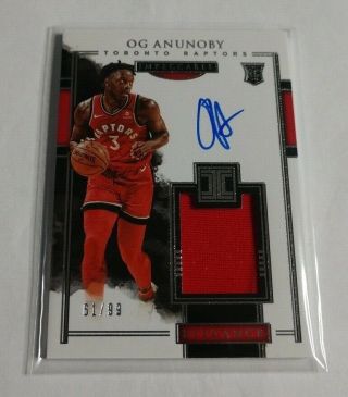 R11,  180 - Og Anunoby - 2017/18 Panini Impeccable - Rookie Autograph Jersey /99