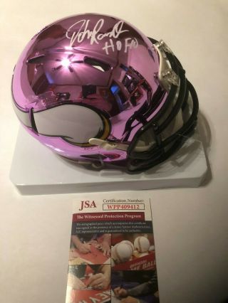 John Randle Autographed Minnesota Vikings Chrome Mini Helmet 
