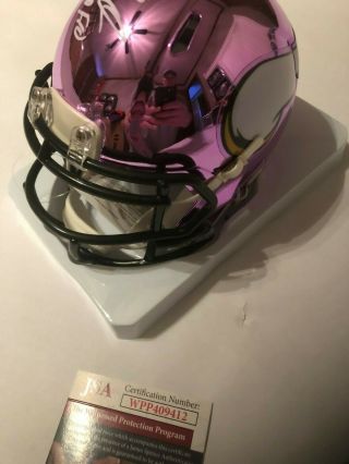 John Randle Autographed Minnesota Vikings Chrome Mini Helmet ' HOF 10 ' JSA 3