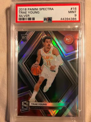 Trae Young 2018 - 19 Panini Spectra Silver Rookie Card Psa 9