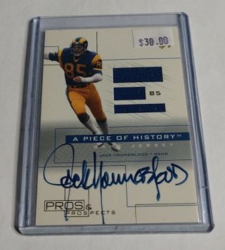 Jack Youngblood - 2001 Ud Pros & Prospects - Autograph Jersey - Rams -
